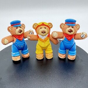 3 Vtg 1986 ORVILLE Furskins Bears Posable Action Figure Moody Hollow Express OAA